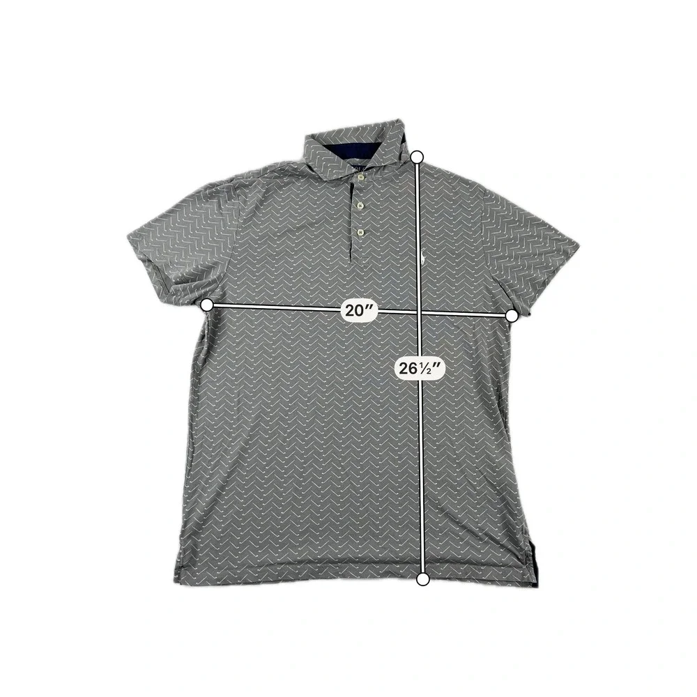 Polo‎ Ralph Lauren Polo Shirt Golf Club Print Tailored Fit Mens Grey Size M